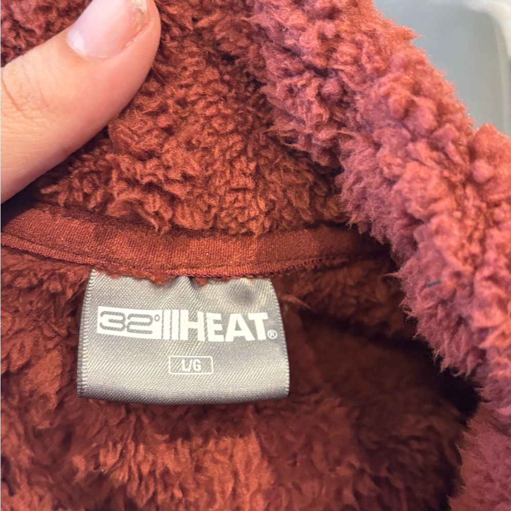 32 Degrees Women's Cable Sherpa Pullover - Rust - Picture 3 of 3